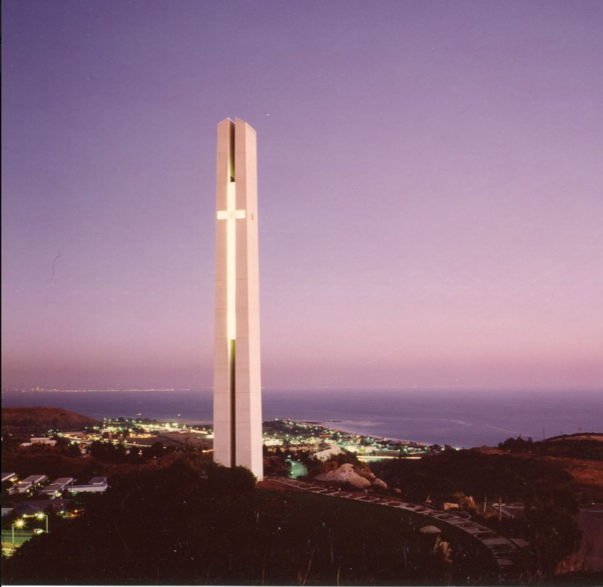 The Phillips Theme Tower lit, perhaps in the mid '80s.