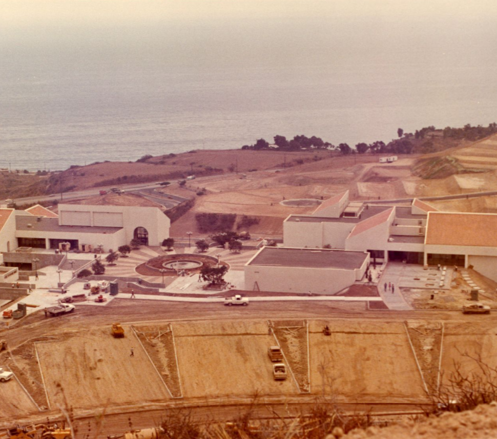 The main parking lot and central campus, c. August 1972 (not, as the Archives say, Sept. 22).